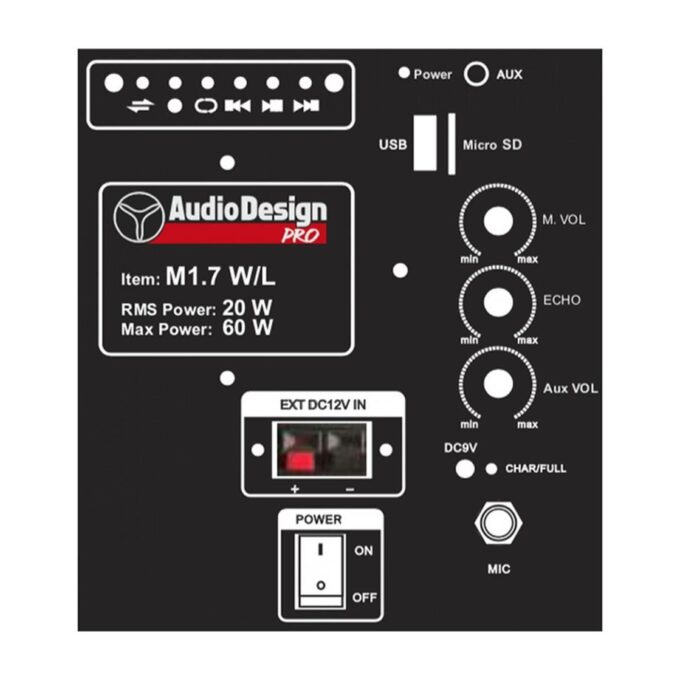 CASSA PORTATILE A BATTERIA AUDIO DESIGN PRO M1 7W/L