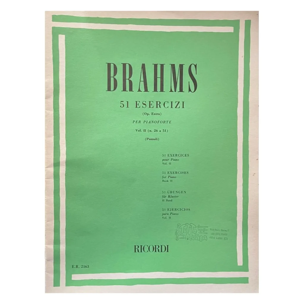 Brahms 51 esercizi per pianoforte vol. 2 n. 26 a 51