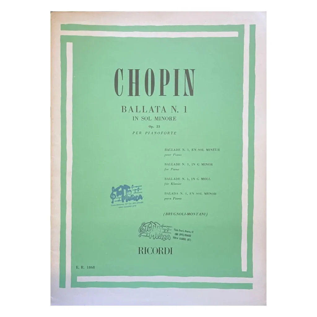 Chopin Ballata N. 1 in Sol minore Op. 23 per pianoforte