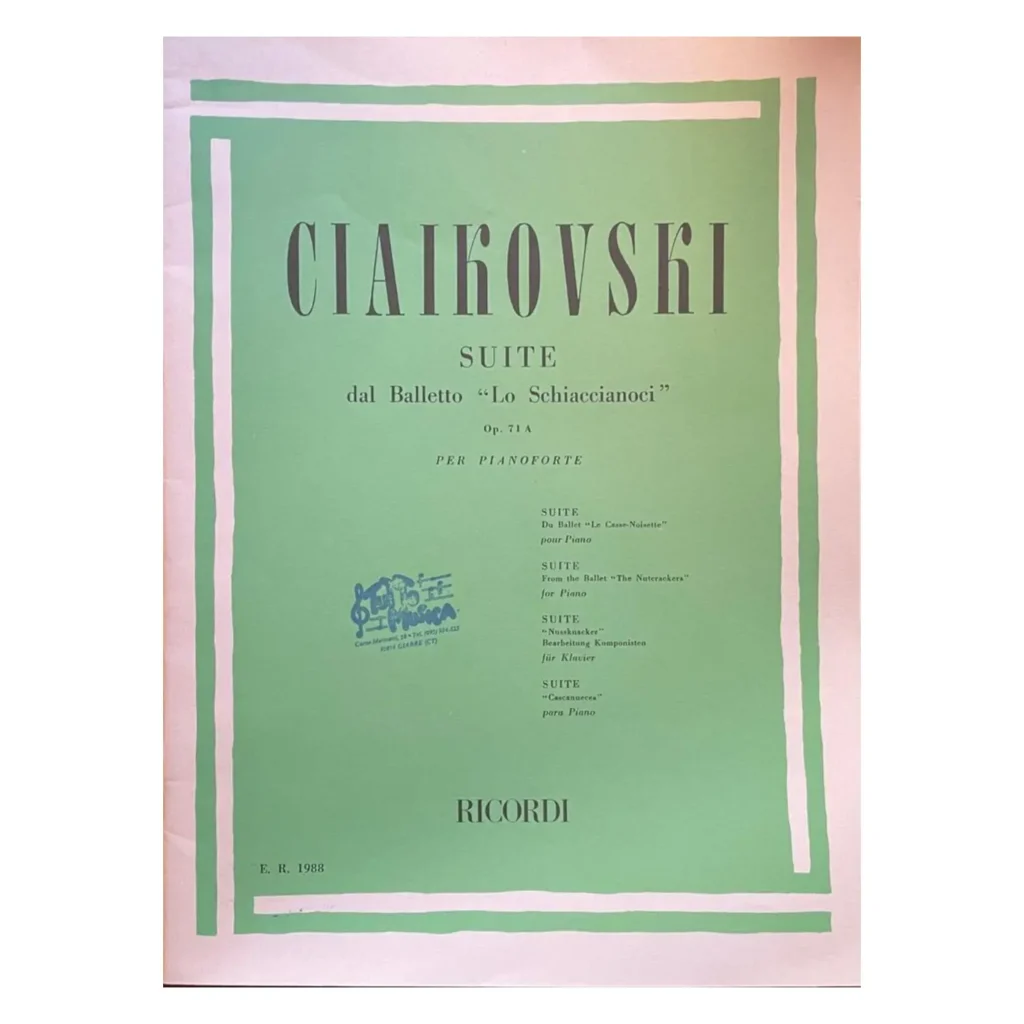 Ciaikovski Suite dal Balletto Lo Schiaccianoci Op. 71A per pianoforte
