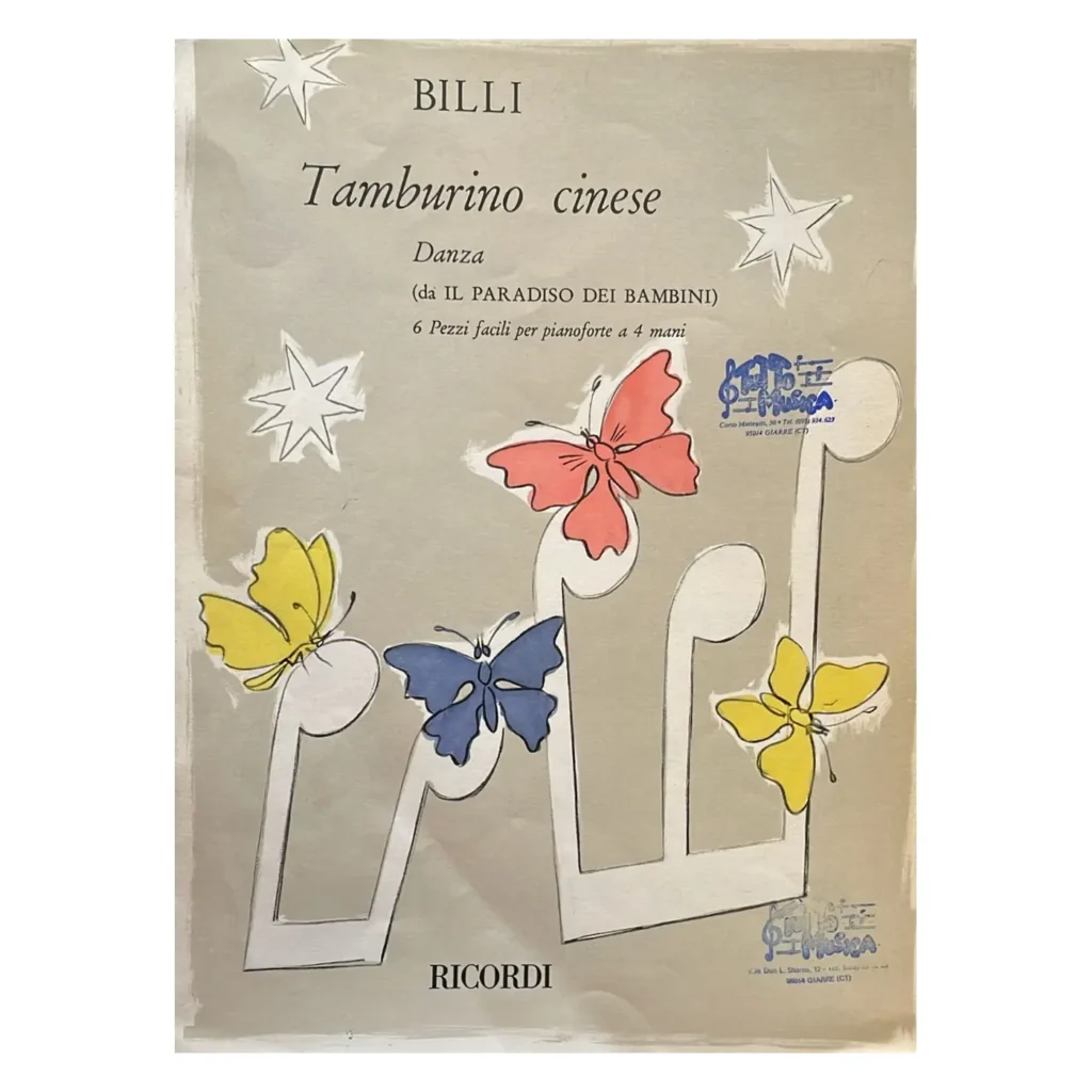 Billi Tamburino cinese Danza 6 pezzi facili per pianoforte a 4 mani